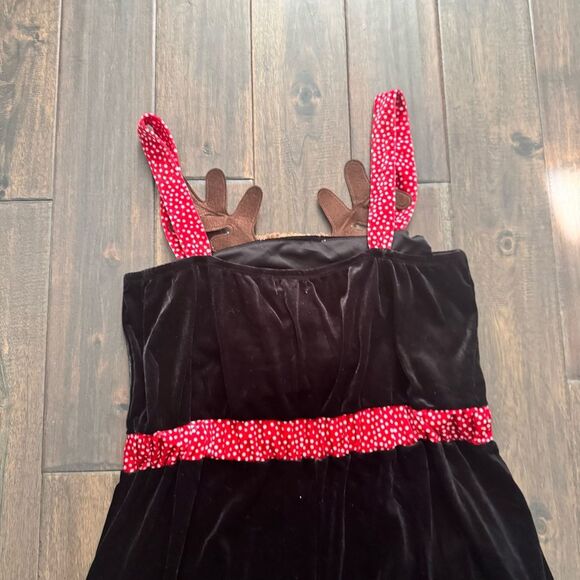 Love On A Hanger Reindeer Christmas Velour Jumpsuit Jr. XL NWT - Picture 4 of 5